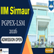 IIM Sirmaur Begins Admission 2026 for PGP in Leadership in Smart Manufacturing (PGPEX-LSM); Apply Before March 25